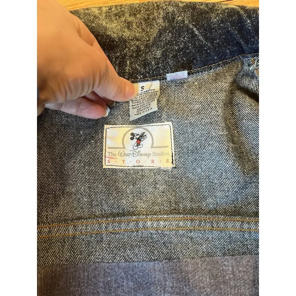WALT DISNEY STUDIOS Denim Jacket Men's Size Small Acid Washed USA